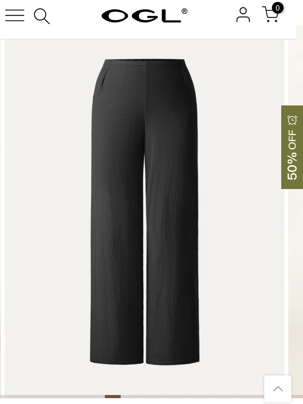 OGL Wide-Leg Black Women's Linen Pants